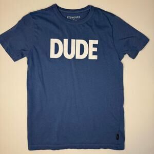 Crewcuts Blue "Dude" Short Sleeve T-shirt Kids size Medium 8-9